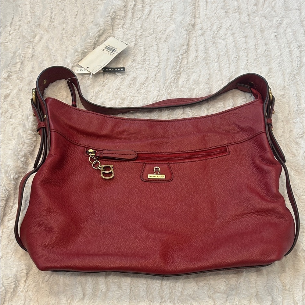 Vintage Etienne Aigner Burgundy Genuine Leather Shoulder Bag deadstock new w tag